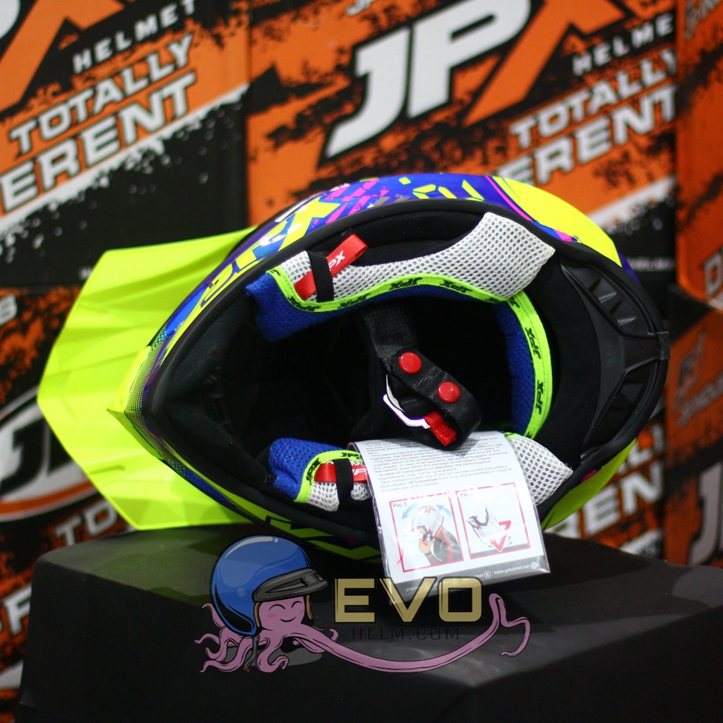 HELM JPX CROSS_FOX1 SERI X23 - PEPSI BLUE GLOSS + GOOGLE SNAIL (ONGKIR 2 KG) HELM JPX TERBARU