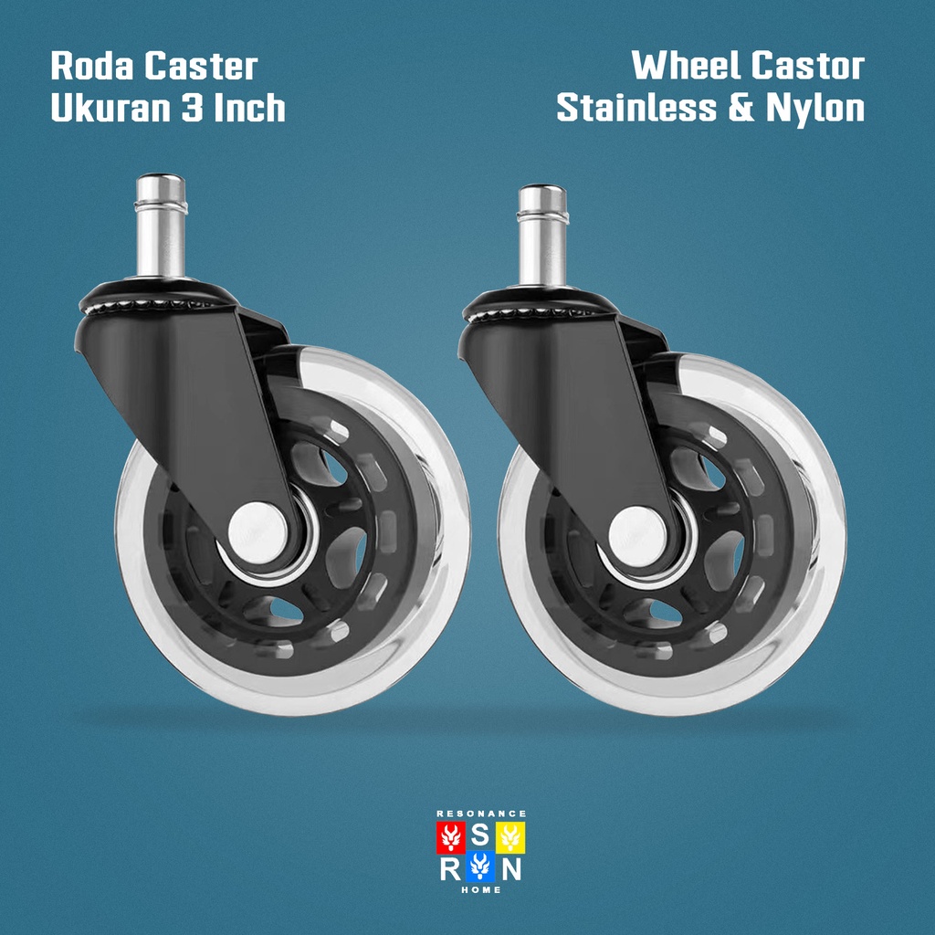 Roda Kursi Kantor 3'' / Wheel Castor 3 Inch / Roda Caster 3 Inci Resonance Home