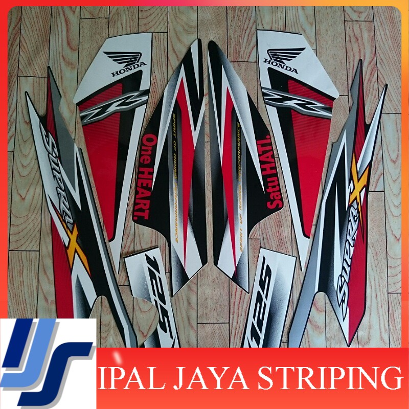 stiker striping motor supra x 125r cw 2013 merah