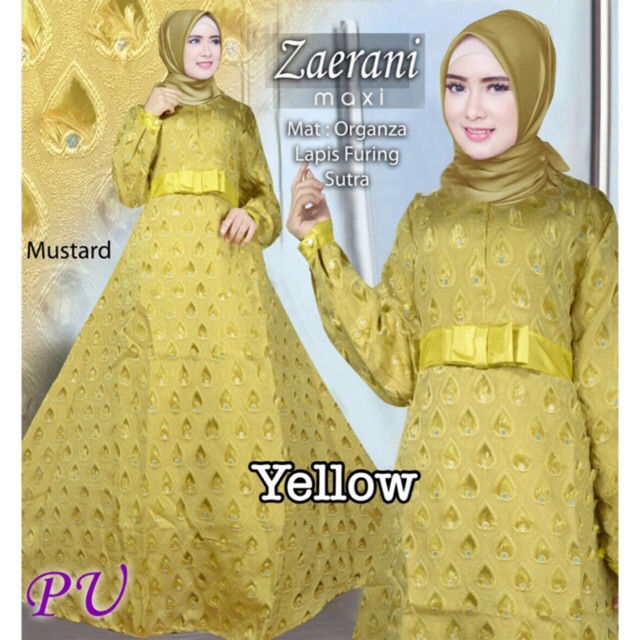 Gamis lux gaun pesta ZAERANI ZAERA MAXI ORGANZA raswa gaiza muslimah dress