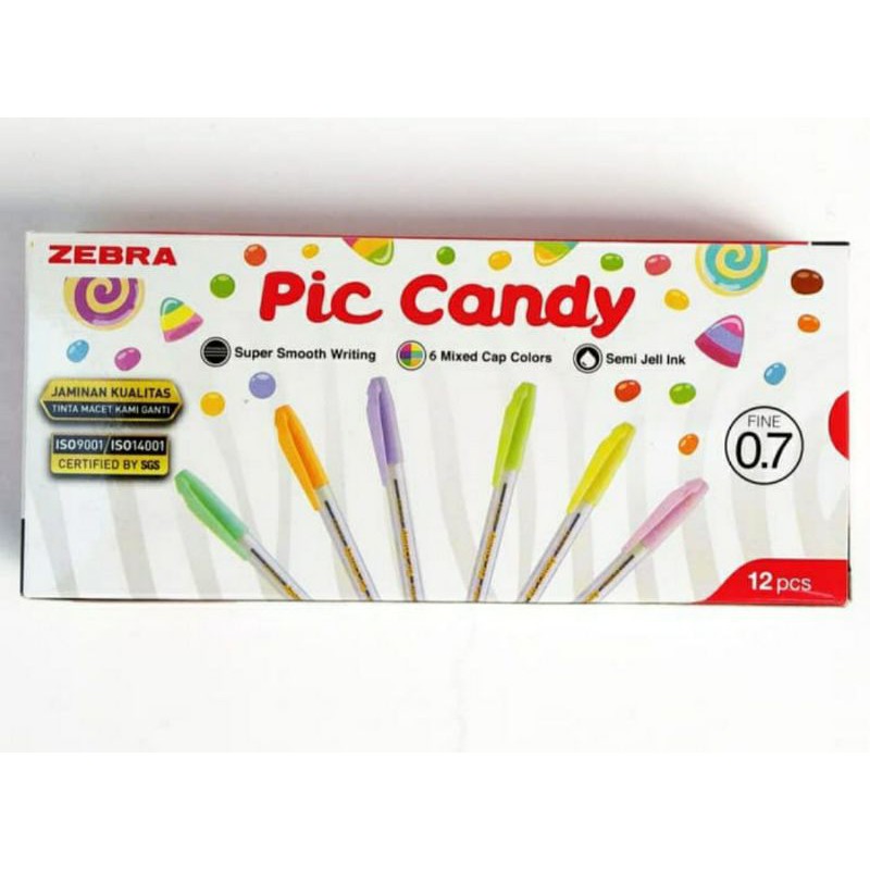 Pen / Pulpen Zebra Pic Candy fine 0.7mm