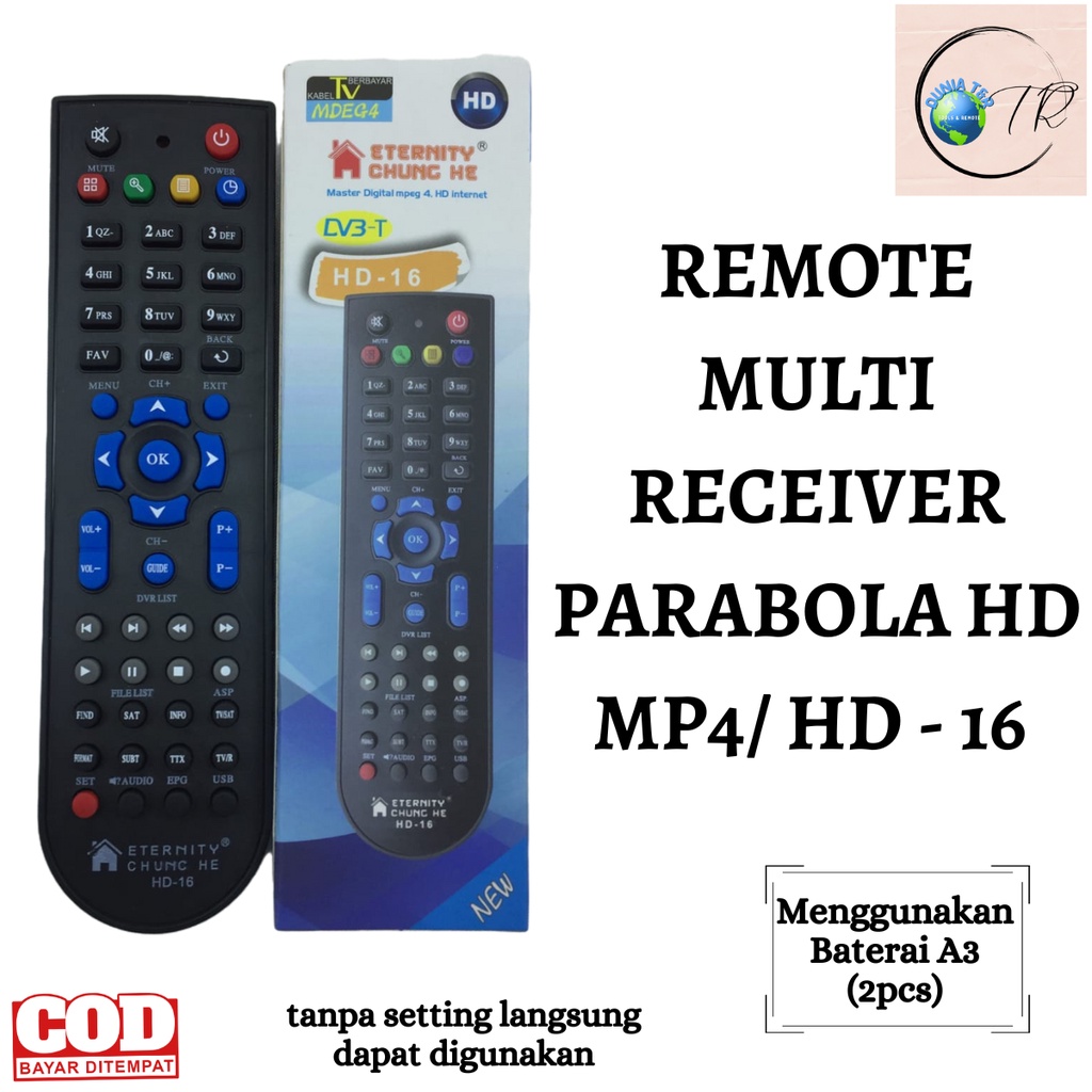 Remot / Remote Digital Receiver Parabola Multi HD MP4 Hd 16