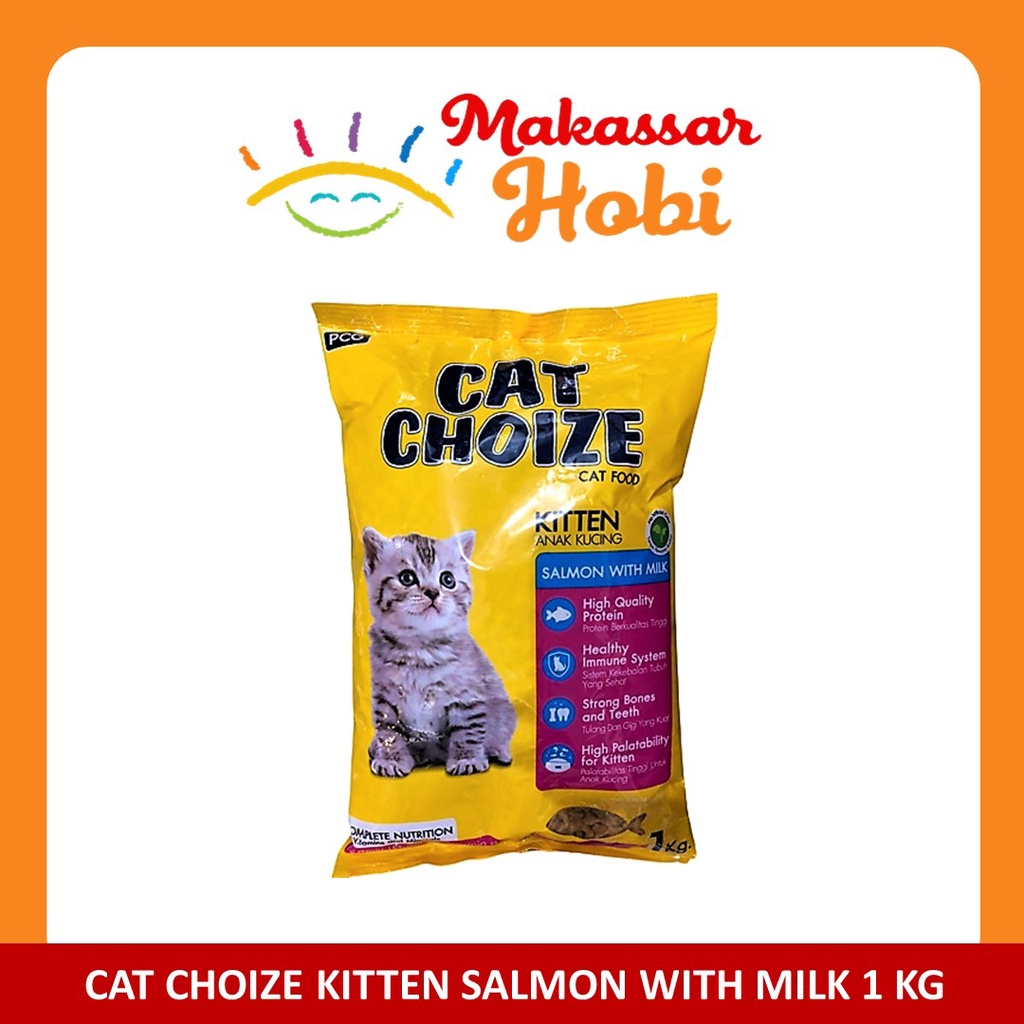 cat choize kitten salmon with milk 1kg 1 kg makanan anak kucing choice
