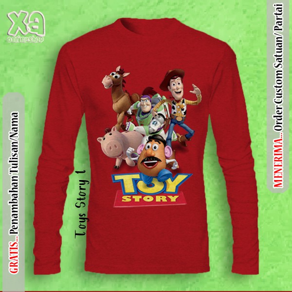 Kaos Pria 3D Kartun Toys Story 1 Panjang Murah Berkualitas