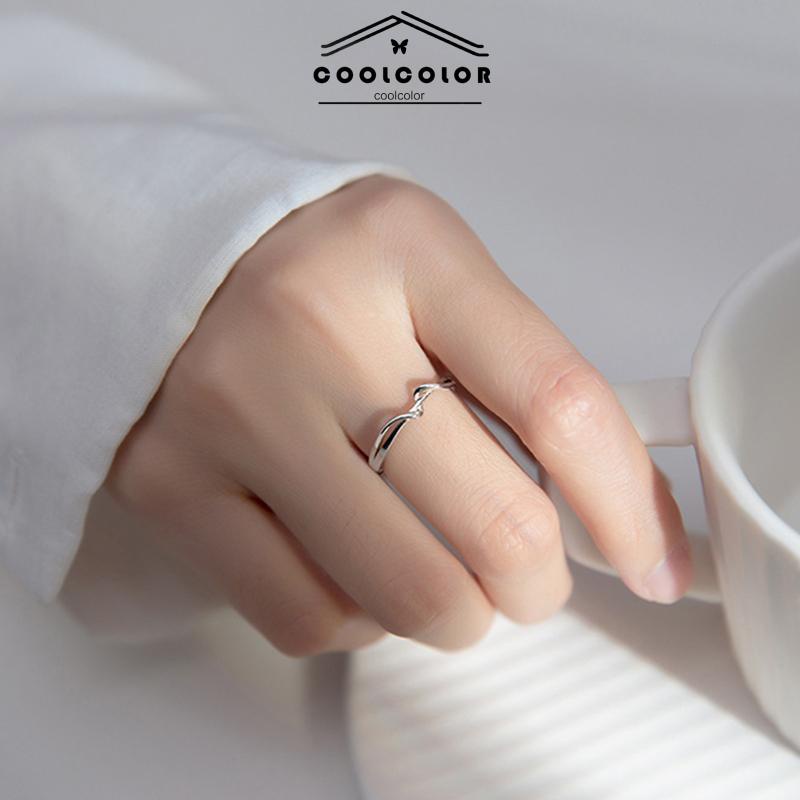 COD Cincin Garis Sederhana Cincin Geometris Wanita Cincin Lembut Terbuka Cincin Jari Telunjuk Pacar- cl