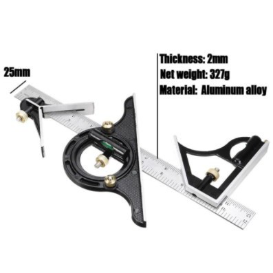 Penggaris siku waterpass l kombinasi combination square ruler woodworking