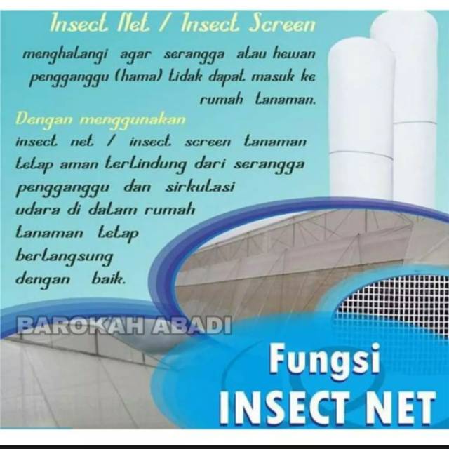 Eceran Insect Net Scrern Net Putih Kasa mesh Anti Nyamuk Jaring Penghalang Hama Serangga Grendhome