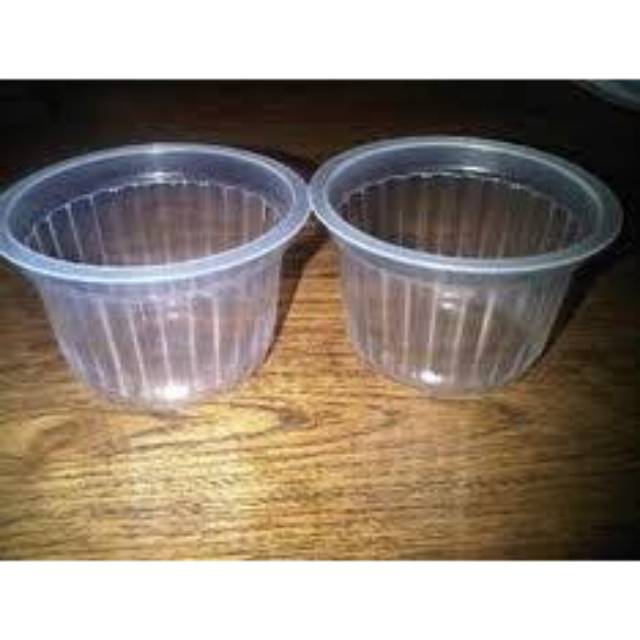 Gelas agar tutup plastik cup bening jelly es krim puding 120 ml