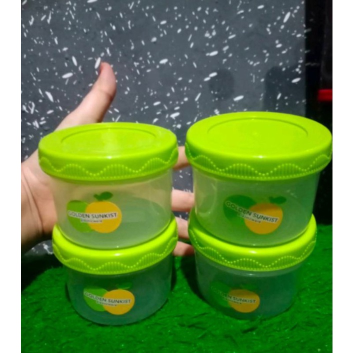 Toples Bulat Kecil TBK-1123 Golden Sunkist / Toples Sambal / Kosmetik / Wadah Tempat Bumbu Dapur