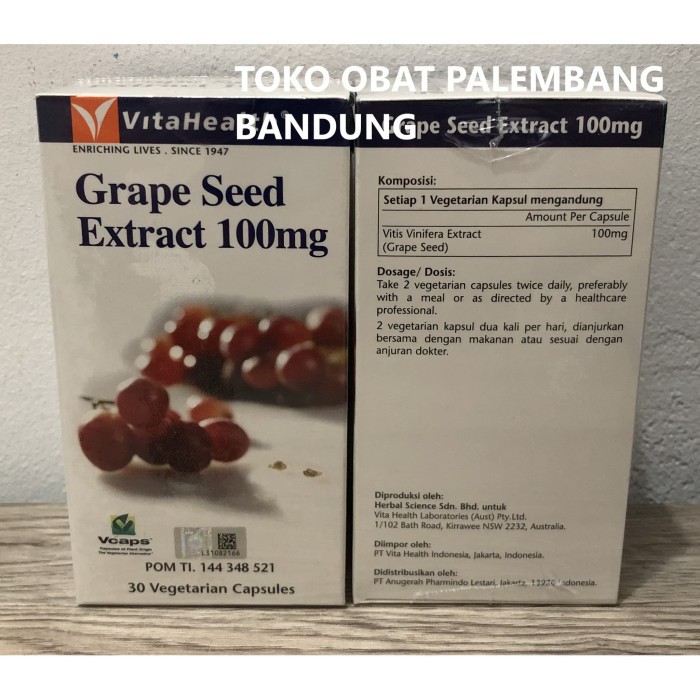 GRAPE SEED EXTRACT 100MG VITAHEALTH 30'