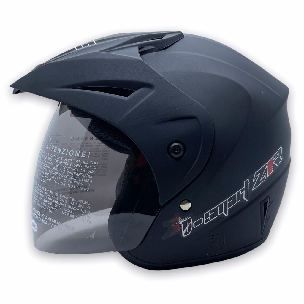 Helm WTO Z1R Pet - D-Smart Polos - Hitam Doff - Half Face ALL SIZE