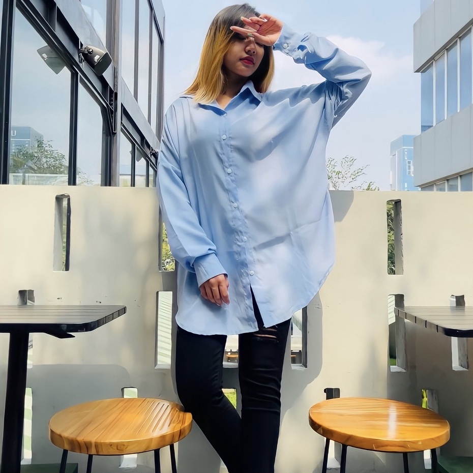 RX FASHION - Dexy Loose Oversize XXL Shirt Katun Poly / Kemeja EVINA / OOTD Wanita Kemeja TALITHA  / Kemeja Oversize Kasual Polos - NN