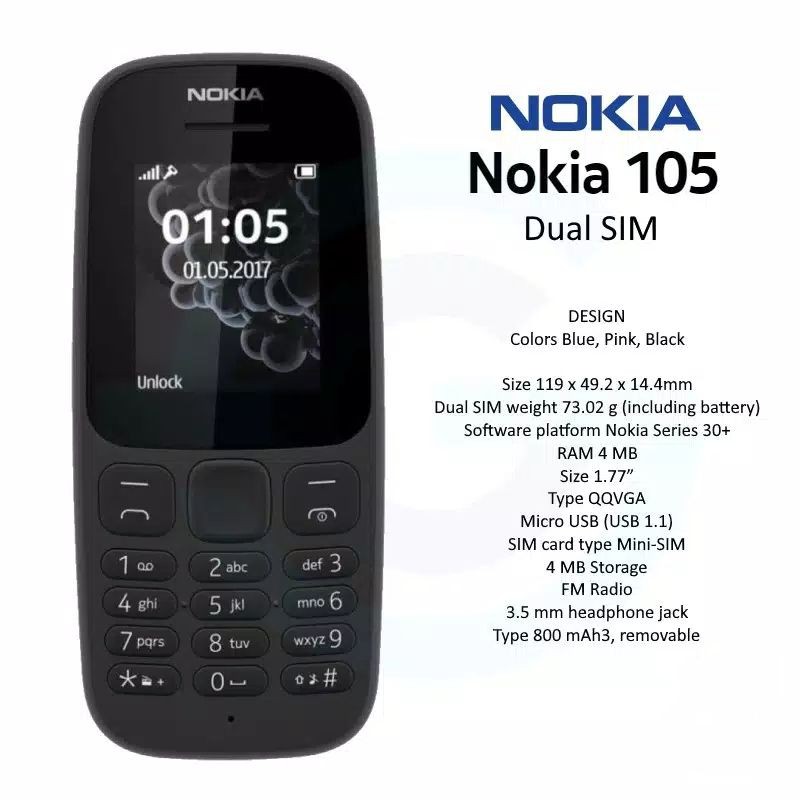 Handphone Nokia 105 Dual SIM