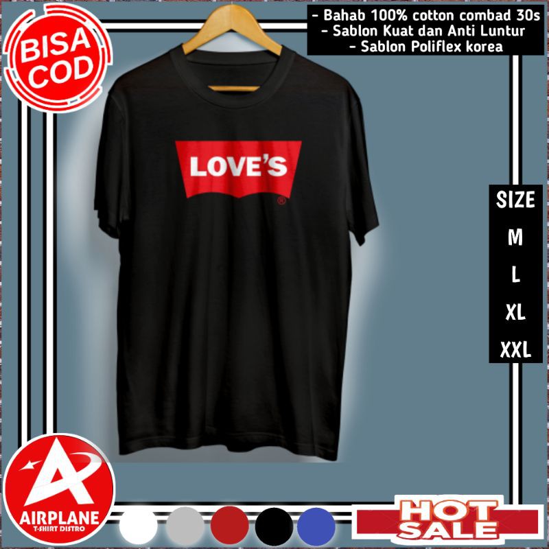 BAJU KAOS DISTRO PRIA T SHIRT KAOS OBLONG PRIA KAOS COWOK PLESETAN LEVIS LOVES A236