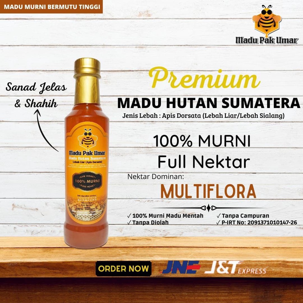 [COD bisa] Madu Pak Umar Murni Lebah Hutan Apis Dorsata Raw Pure full nektar