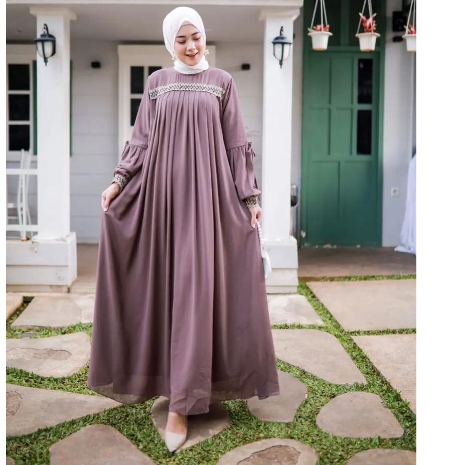 Barang Pilihan.. Gamis Wanita Kekinian Terbaru 2022 Baju Wanita Gamis Putih Gamis jumbo Anggun Maxy 