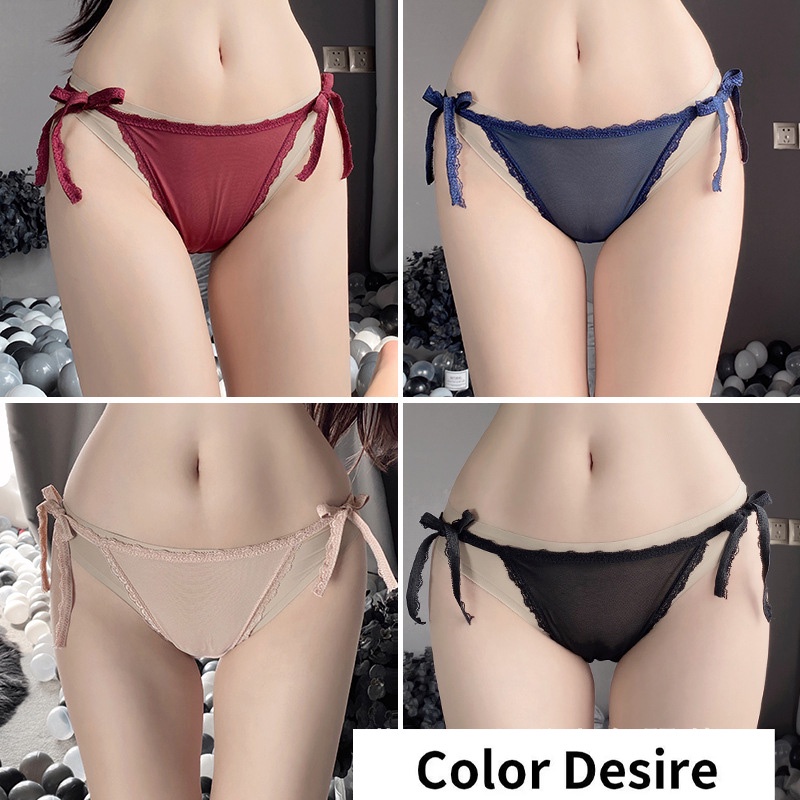 (COD) Celana Dalam Renda Bernapas Tali ultra-tipis Celana Low Waist Cd 3C075