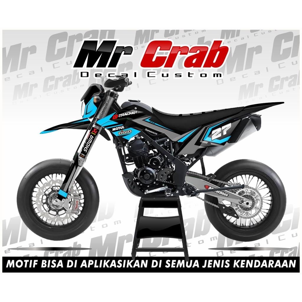Decal Stiker Klx D-tracker full body Biru / SUPERMOTO KEREN