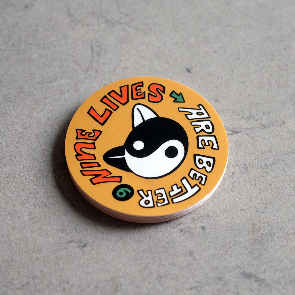 

Nine Lives Are Better (YinYang) Vinyl Sticker