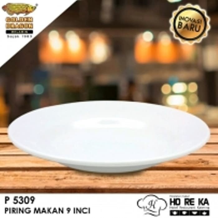 Piring Makan Horeka P5309 9 inc Putih Golden Dragon