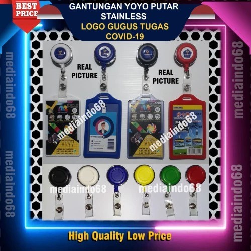 

YOYO GANTUNGAN ID CARD PUTAR STAINLESS-LOGO GUGUS TUGAS