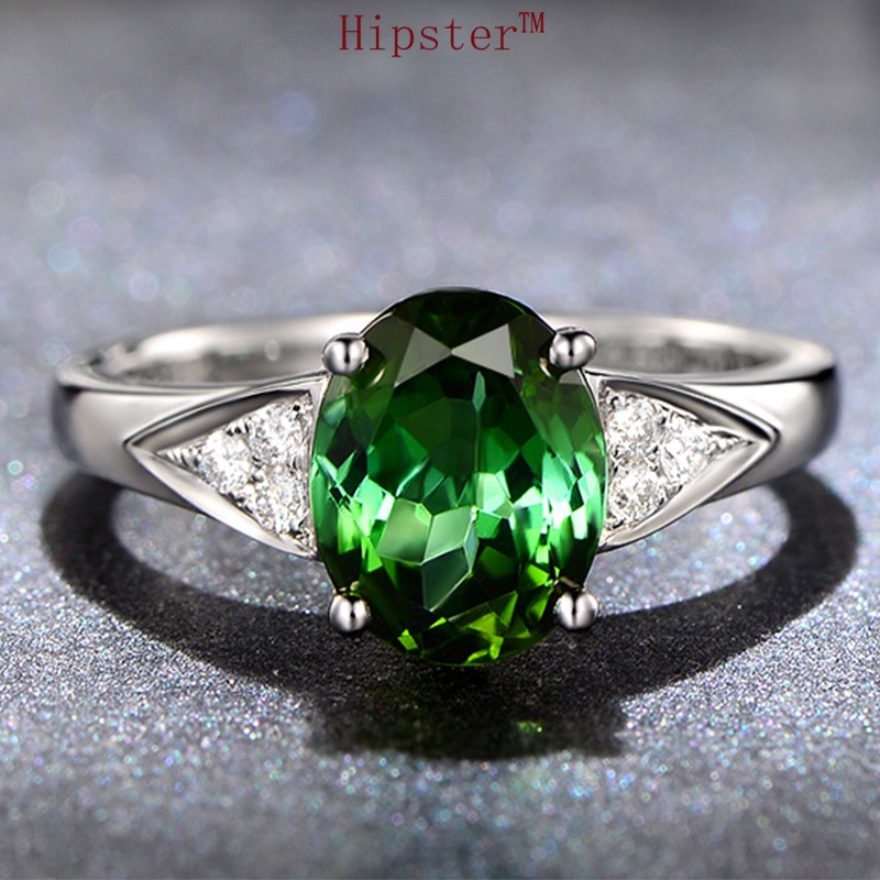 European and American Retro Graceful and Fashionable Emerald Ring