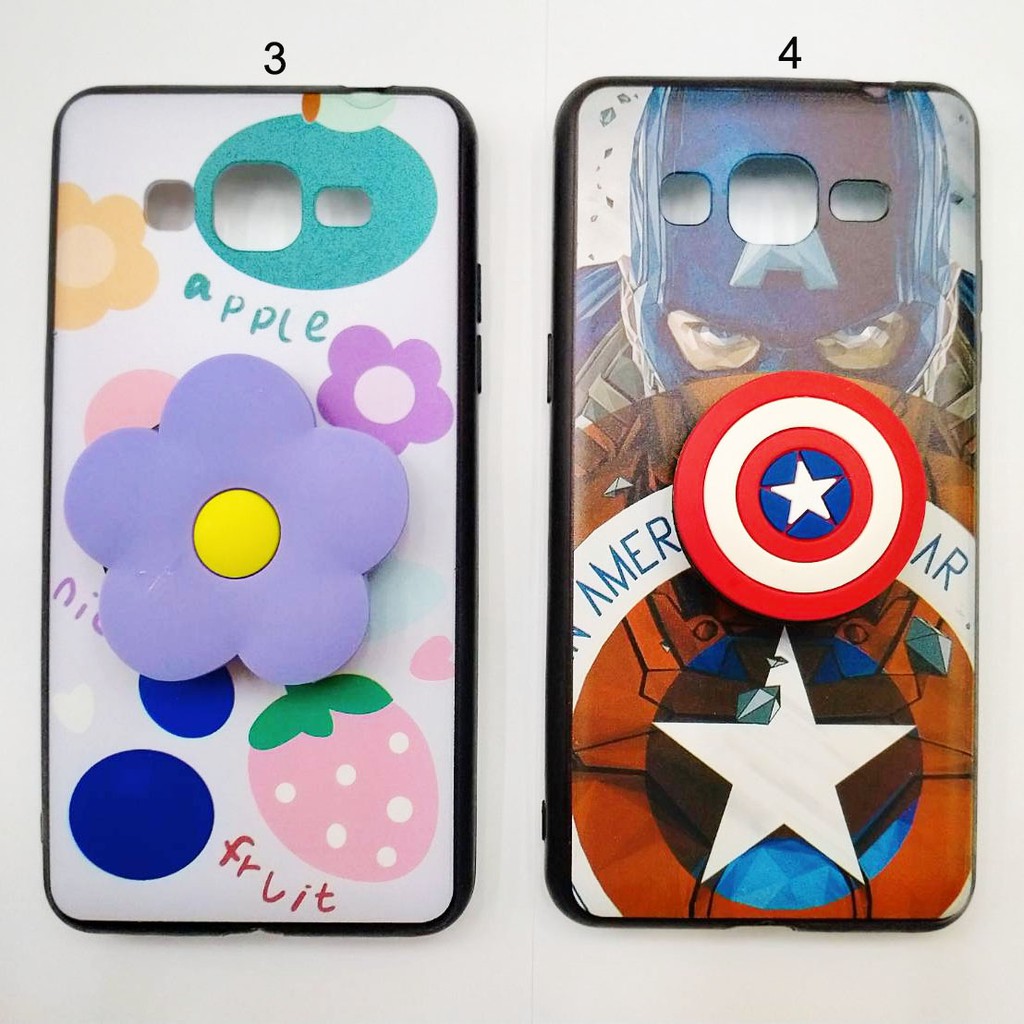 Case SAMSUNG J2 Prime Case Fuze Glass Plus Popsocket Karakter Lucu Case Karakter