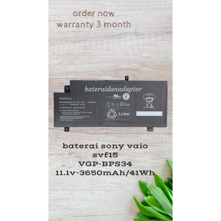 Baterai Sony Vaio BPS34 Original