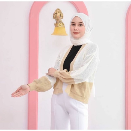 Manda Cardy Cardigan Rajut Outer Knit Wanita Tebal Halus Premium Realpict Setelan OneSet Hijab Gamis Rok Pakaian Muslim COD Free Ongkir Korean Style