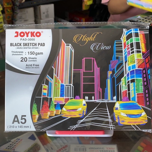  Buku  gambar  sketsa hitam A5  black sketch book A5  PAD 3000 Joyko Shopee Indonesia