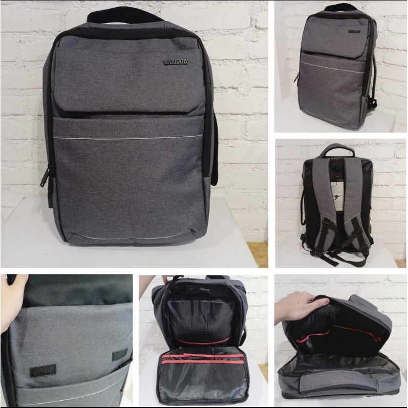 Tas ransel kerja sekolah kanvas WALLABY 9992