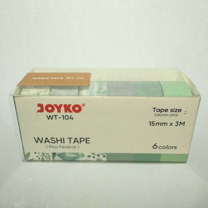 

1 Set (6 Roll) Washi Tape Selotip Kertas Warna Joyko WT-104