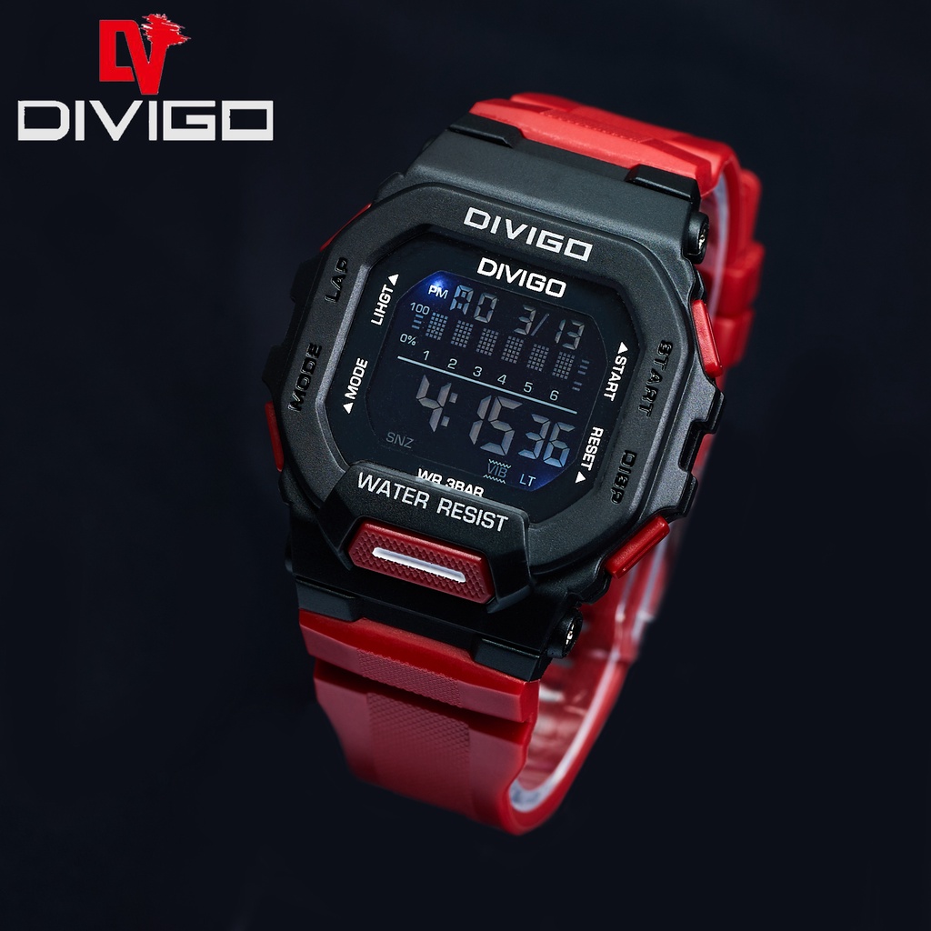 Jam Tangan Pria Digital DIVIGO DV-7209 Original Water Resistant