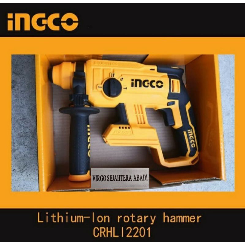 INGCO CRHLI2201 MESIN BOR PALU ROTARY HAMMER JACK HAMMER CORDLESS 20V CRHLI 2201