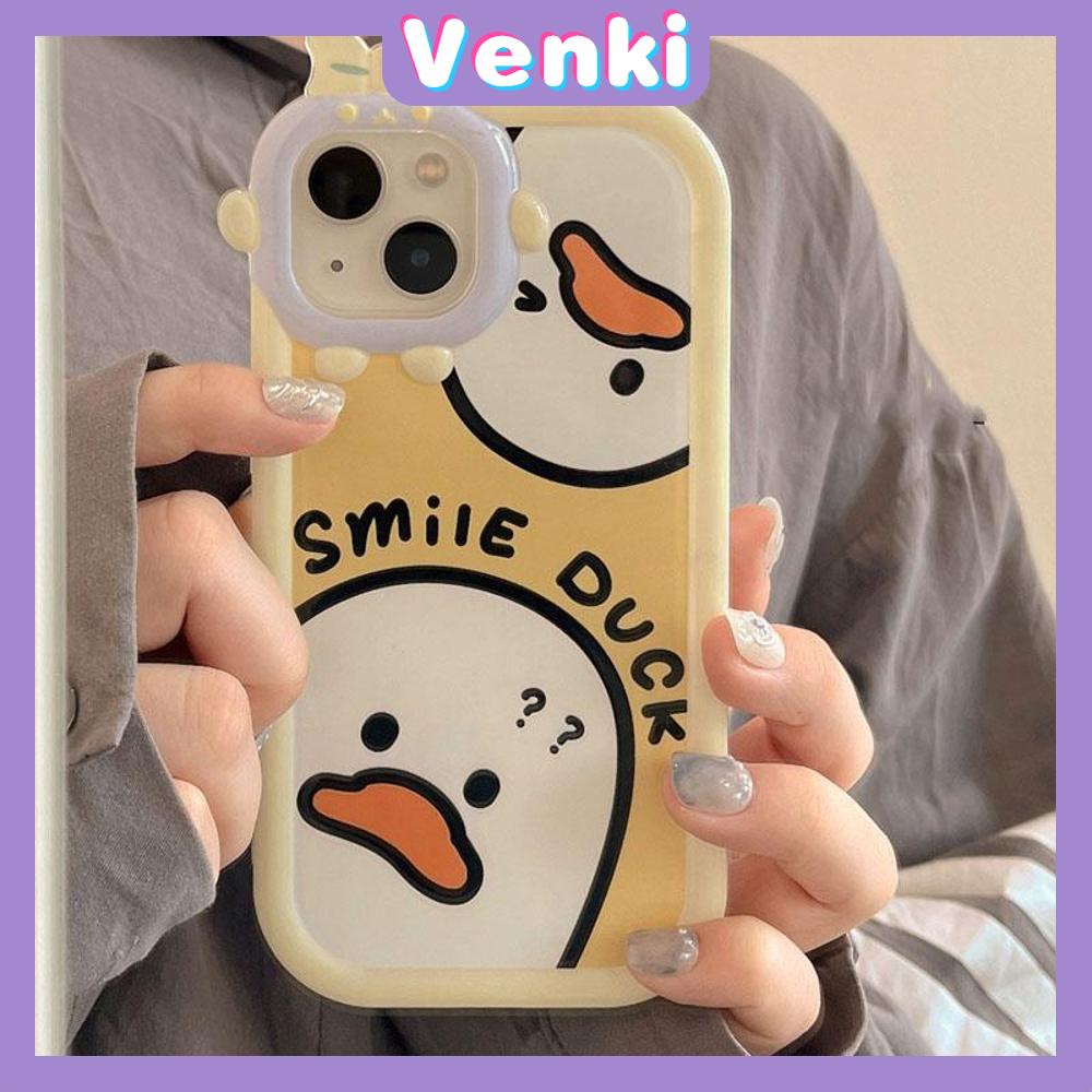 iPhone Case Silicone Soft Case Clear Case Airbag Shockproof Protection Camera Shiny Feel Cartoon Duck Cute Compatible For iPhone 11 Pro Max 13 Pro Max 12 Pro Max 7Plus xr XS Max