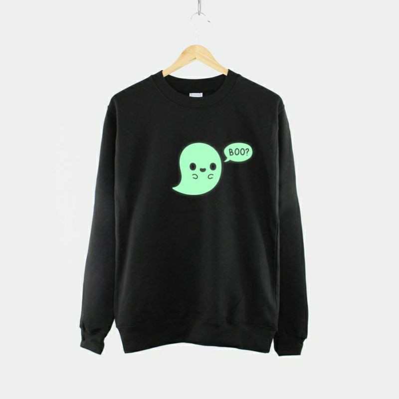 S - XXXXXL(6XL) Sweater CrewNeck Ghost Sweatshirt Halloween Cute Ghost Shirt BIGSIZE OVERSIZE Jaket Fleece Jumbo