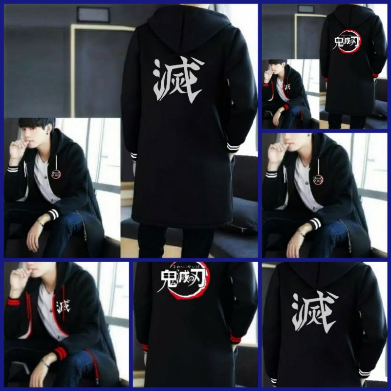 JAKET JUBAH SWEATER HOODIE PRIA-WANITA WIBU ANIME DEMON SLAYER KIMETSU NO YAIBA COOSPLAY TERLARIS - 