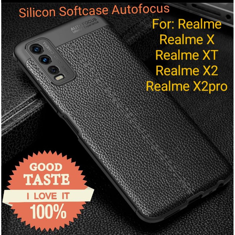 Realme X XT X2 X2pro Silicon Autofocus Leather Softcase Casing Cover TPU Kulit jeruk jelly