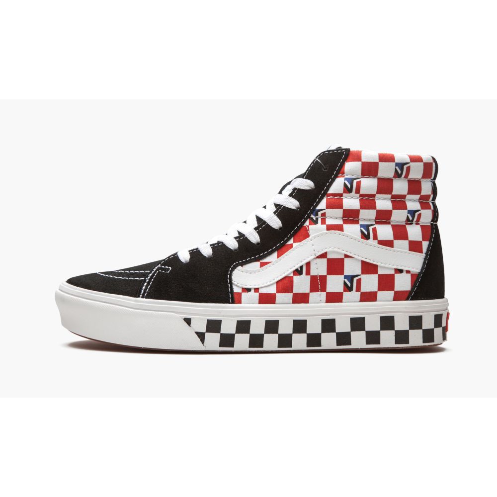 Vans Sk8 Hi Comfycush Dimension Black Red Blue Checkerboard Original