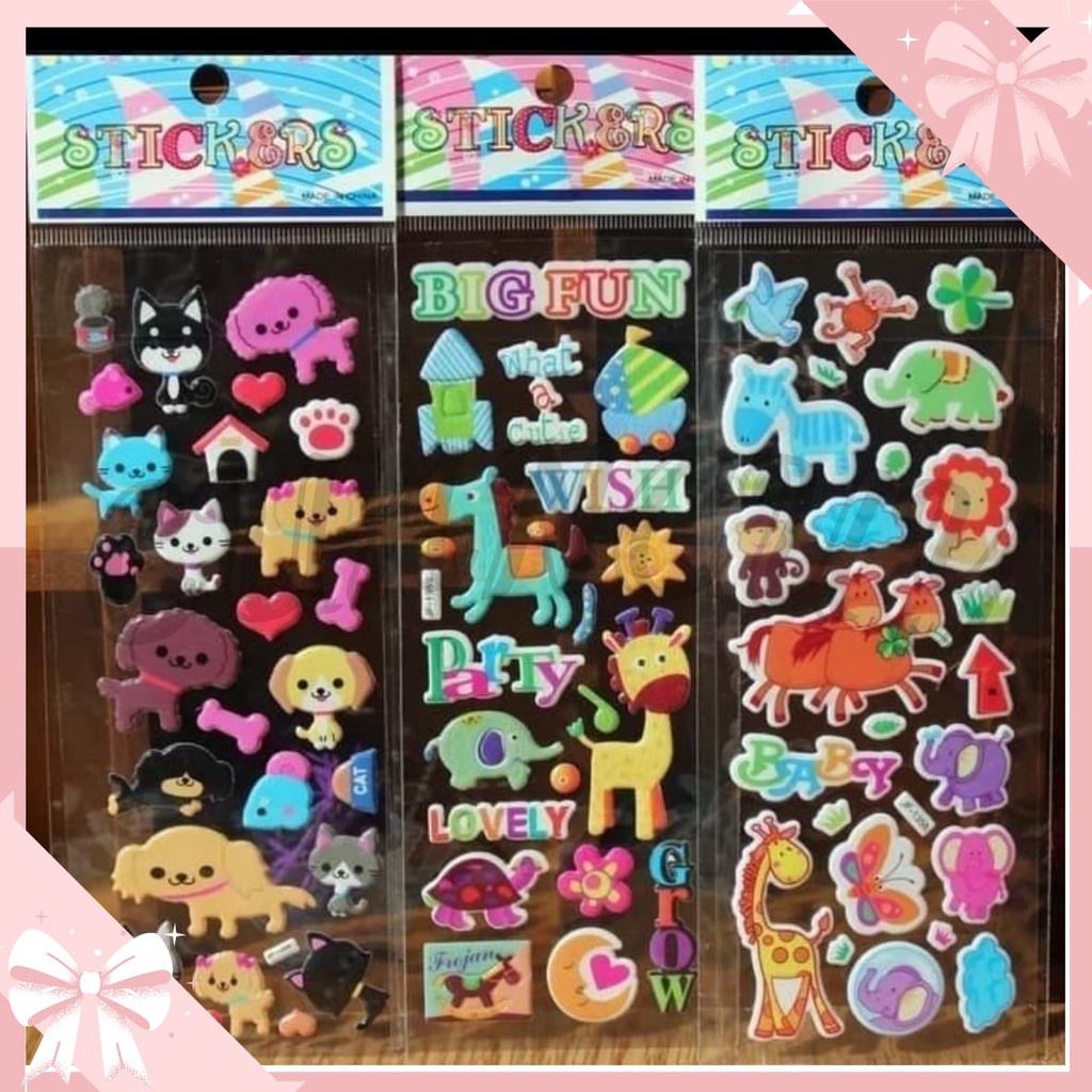 

Cuancuy - Sticker / Stiker Mainan Anak Sticker Anak Timbul Sticker 3D Sticker Aesthetic Tempel Anak Perempuan Kertas Alat Tulis ATK Alat Sekolah Mainan Edukasi Label Buku Tulis Stiker Motor Sticker Motif Korea Dekorasi Handbook Scrapbook DIY Termurah COD