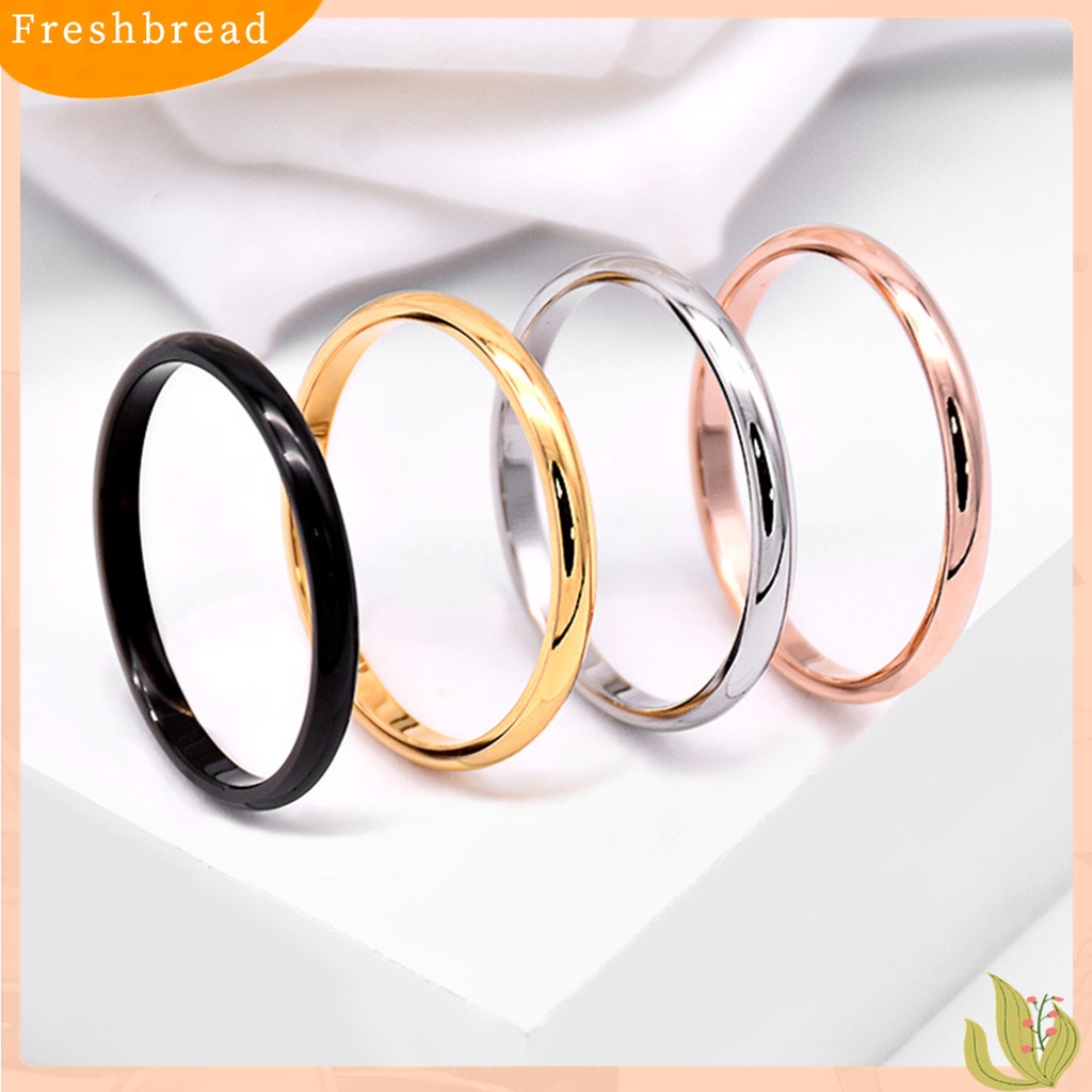 [TERLARIS]Couple Ring Versatile Delicate Titanium Steel Geometric Finger Ring for Banquet Party Anniversary Engagement