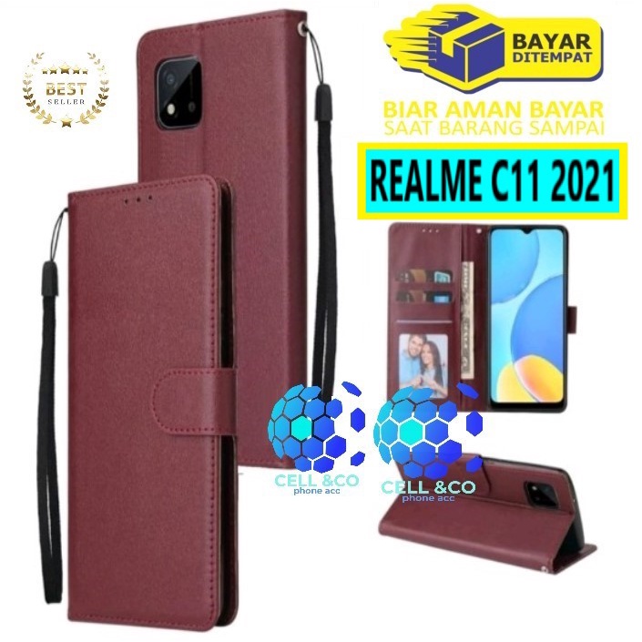 Flip cover REALME C11 NEW 2021 Flip case buka tutup kesing hp casing flip case leather wallet