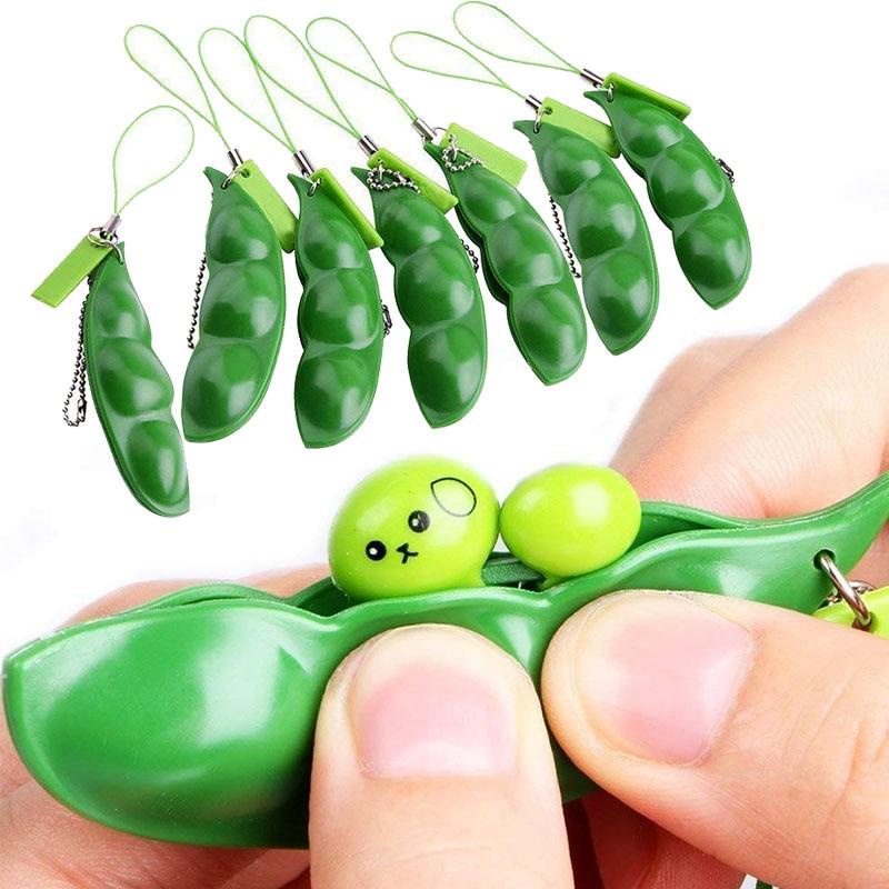 Gantungan Kunci Bentuk Kacang Kedelai Edamame fidget toys mainan antistress lucu