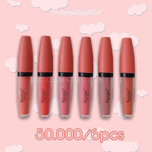 ORIGINAL SASHIMI PEACH MATTE LIPCREAM LIQUID LIPSTICK / LIPSTIK CAIR COD NUDE PEACH ISI 6PCS