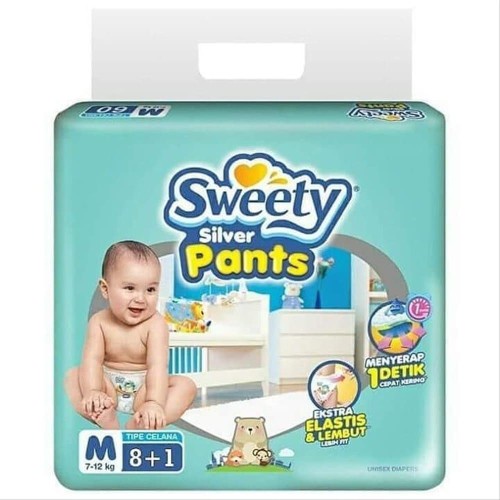 SWEETY SILVER PANTS SIZE KECIL