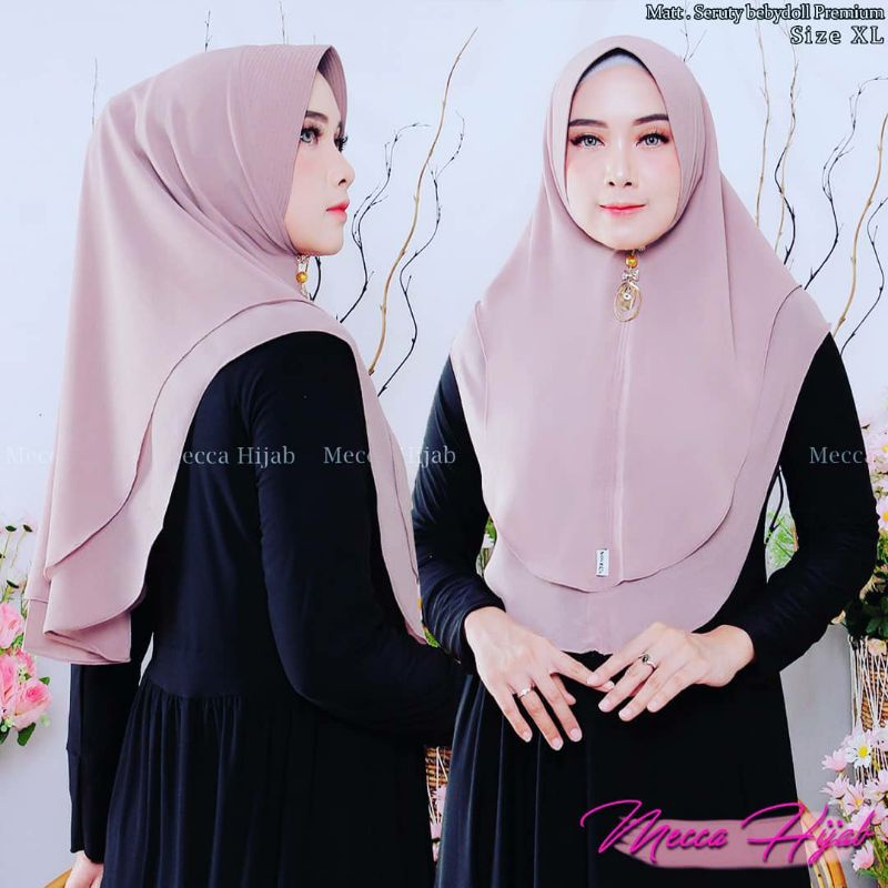 Khimar Mecca Hijab Dua Layer Kerudung Instan Bergo Jilbab Rabbani