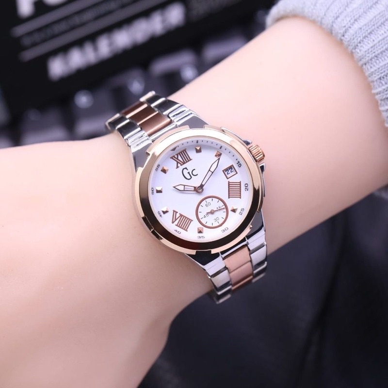 TERLARIS Promo Jam Tangan Wanita Guess Collection GC Detik Tanggal Aktif Tali Rantai Fashion Cewek