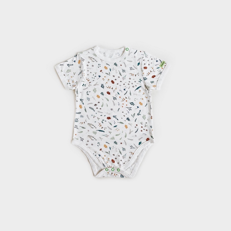 Hamako Round Neck Bodysuit - Jumper Bayi Tencel Baju Rumahan Anak Bayi Body Suit Jumpsuit Onesie Onesies-Magical Garden