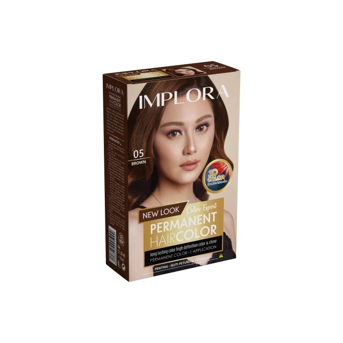 ❤ BELIA ❤ IMPLORA New Permanent Hair Color Semir Rambut (✔️BPOM)-H.Color 05 Brown
