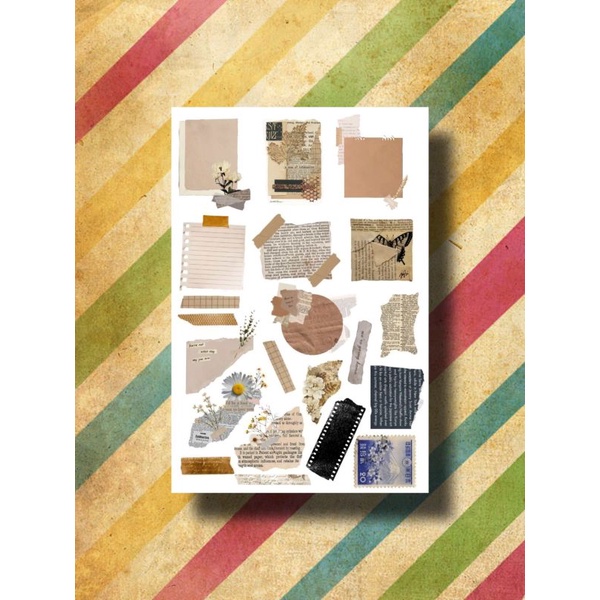 PROMO Sticker Tumblr Aesthetic Vintage / Stiker Case / Seticker Scrape Book Jurnal-01VTG